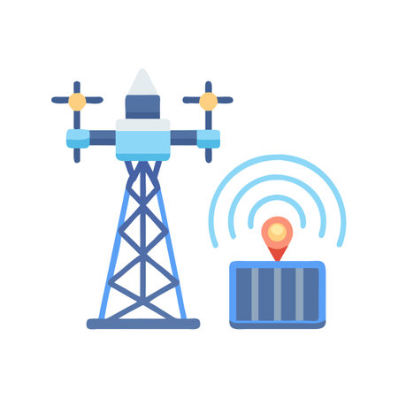 Cell Tower with GPS Location Signal illustrationのイラスト素材