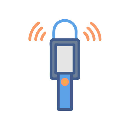Metal Detector Icon: Security Screening and Technologyのイラスト素材
