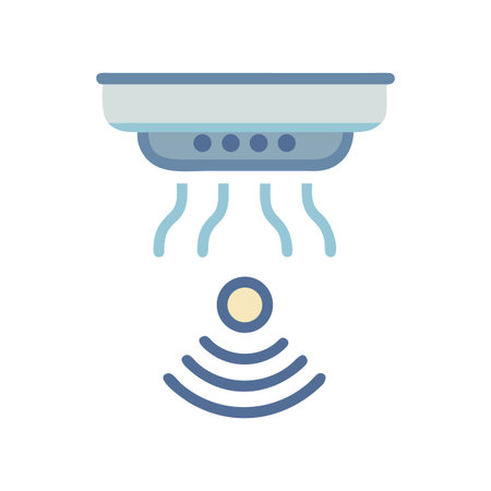 Smart air purifier icon with sensors and signalsのイラスト素材