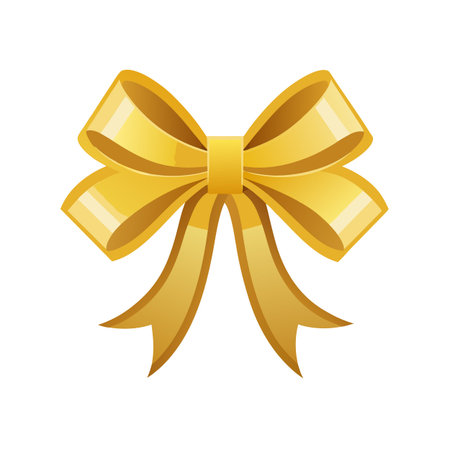 Elegant gold ribbon bow for festive decorationのイラスト素材