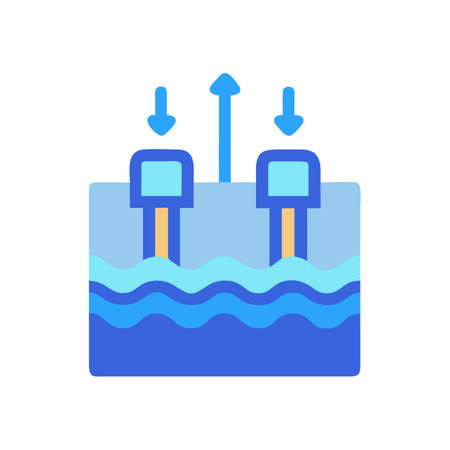 Water Treatment Plant Diagram: Downflow, Upflow Vector Illustrationのイラスト素材