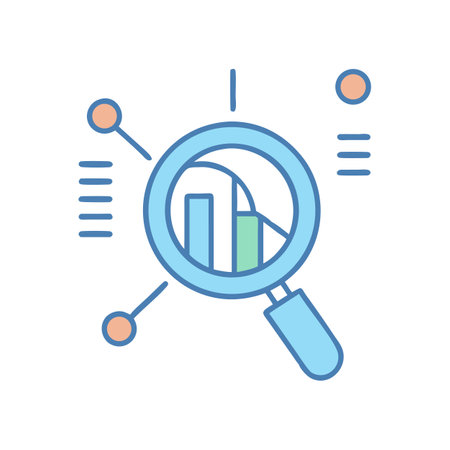 Data analysis, SEO, and analytics through visualization iconのイラスト素材