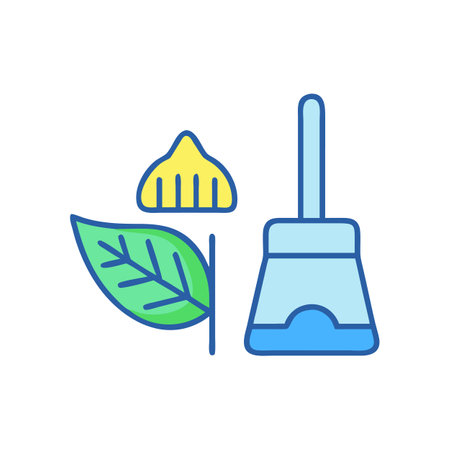 Eco-Friendly Cleaning Solutions: Leaf, Scrubber, and Lemon Conceptのイラスト素材