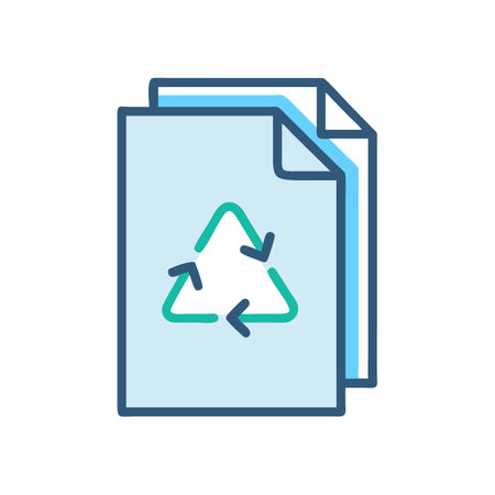 Recycle Paper Documents Icon Illustration for Sustainability Effortsのイラスト素材