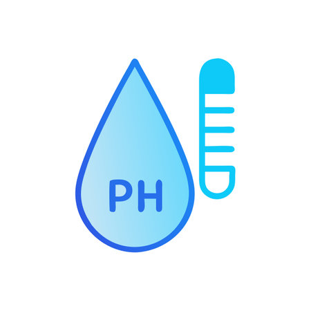Water pH level measurement icon on black backgroundのイラスト素材