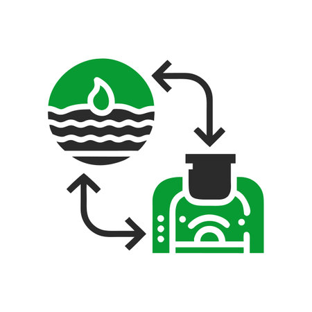 Water pollution black simple icon on white background for web and mobile designのイラスト素材