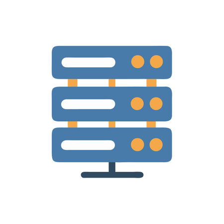 Blue server rack illustration on black background