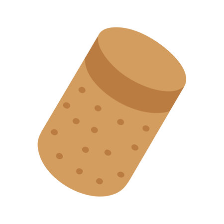 Simple Cartoon Wine Cork Illustration on Black Backgroundのイラスト素材