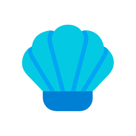 Blue Sea Shell Illustration on a Black Background
