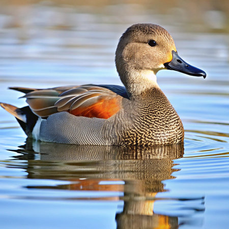 Beautiful duck (Anas platyrhynchos) swimming in waterの写真素材