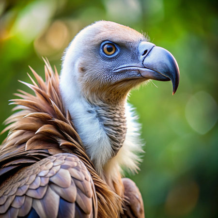 Portrait of Griffon Vulture (Gyps fulvus)の写真素材