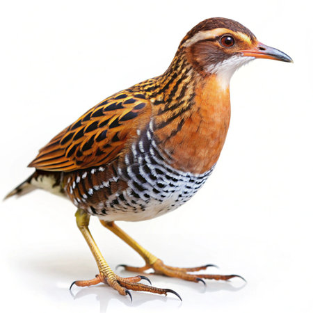 Red-breasted Crake (Hydrornis rufescens) isolated on white backgroundの写真素材
