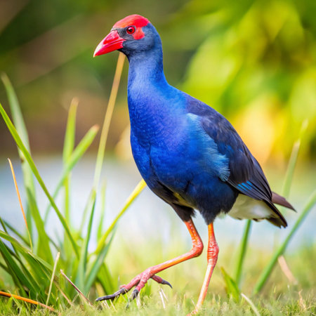 Purple Swamphen (Porphyllus indicus)の写真素材