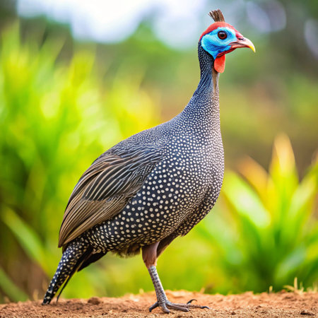 Helmeted guinea fowl (Helmeted guinea)の写真素材