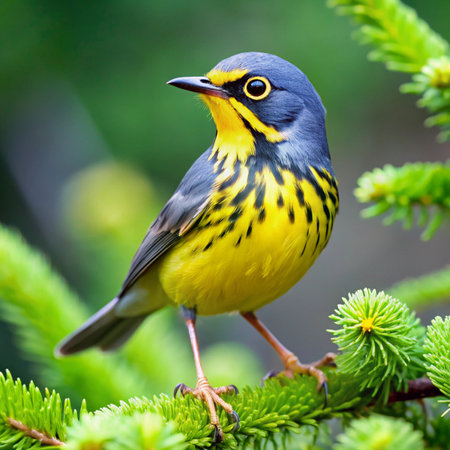 Yellow-throated Warbler (Phoenicurus phoenicurus)