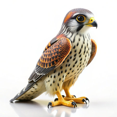 kestrel (Falco tinnunculus) isolated on white backgroundの写真素材