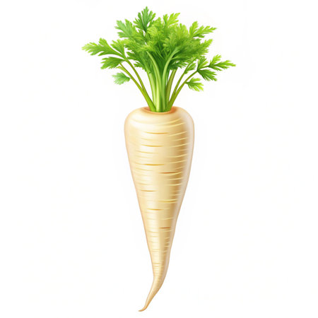 Carrot with green leaves isolated on white background. Vector illustration.の写真素材