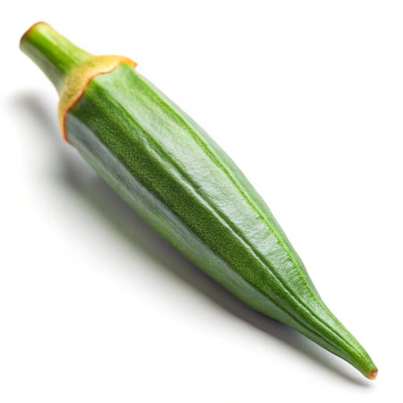 Fresh okra isolated on white background. Clipping path included.