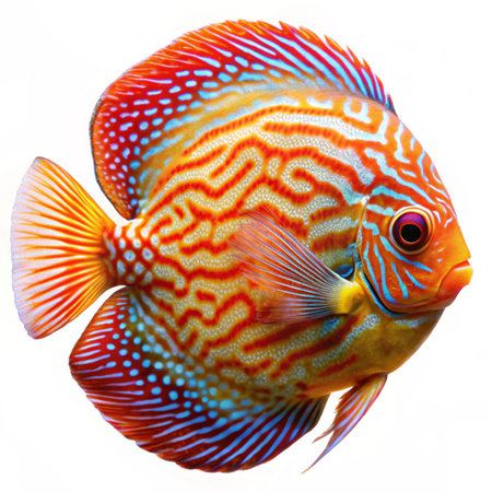 Discus fish isolated on white background. Fish with clipping path.の写真素材