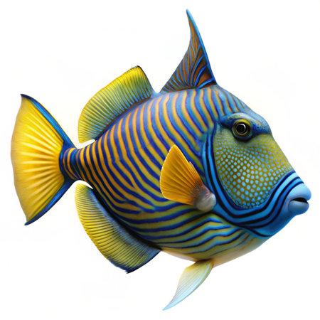 3D Illustration of a Tropical Fish - Pomacanthus imperator