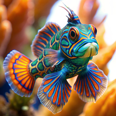 Beautiful colorful tropical fish on the coral reef in the sea.の写真素材