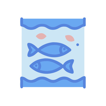 Two fish in an aquarium flat style vector artのイラスト素材