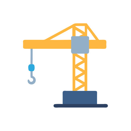 Construction crane vector icon, industrial machinery illustrationのイラスト素材