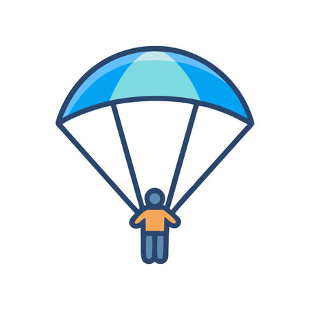 Parachuting Skydiving Icon - Aerial Adventure and Travelのイラスト素材