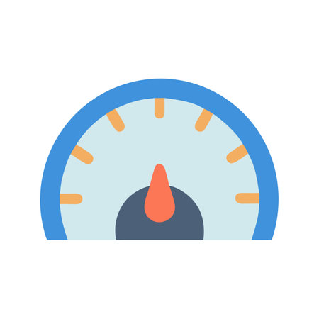 Modern speed gauge illustration icon on a black backgroundのイラスト素材