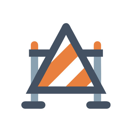 Road construction barricade sign icon vector illustrationのイラスト素材