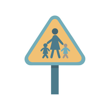 School Zone Sign Icon Illustration on Black Backgroundのイラスト素材