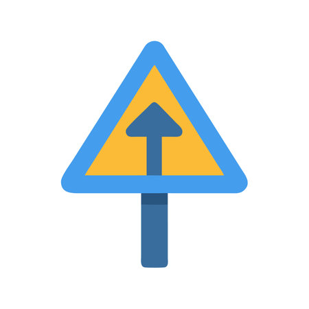 Straight Ahead Road Sign Symbol Isolated on Blackのイラスト素材