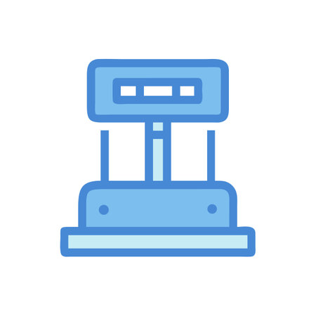 Light Blue Scale Icon for Measuring Weight Objectのイラスト素材