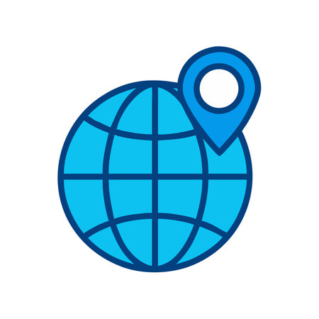 Global network with location pin, connection around worldのイラスト素材