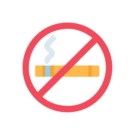 No smoking sign symbol illustration on a black backgroundのイラスト素材