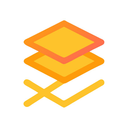 Overlapping yellow diamond shapes with check mark on black backgroundのイラスト素材