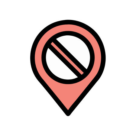 No access map pin flat style design graphicのイラスト素材