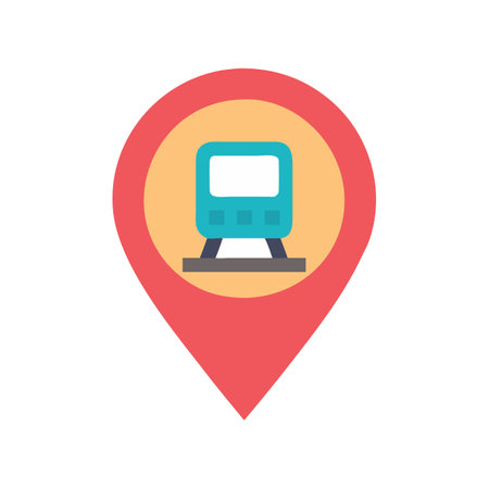 Train station location pin vector for web and appsのイラスト素材