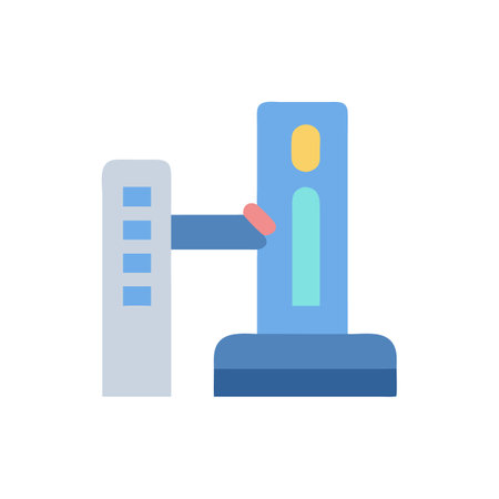 Modern Automated Entrance System Icon on Black Background Styleのイラスト素材