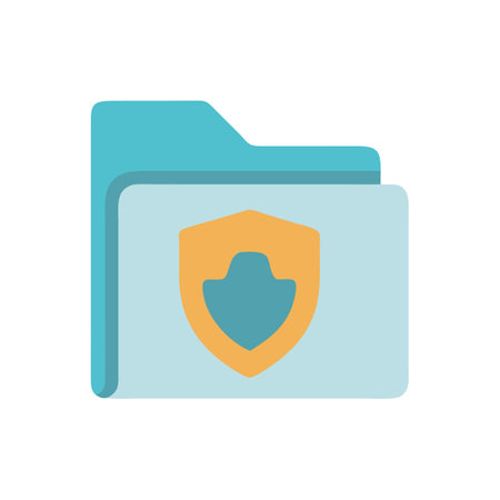 Data protection folder icon representing security and privacyのイラスト素材