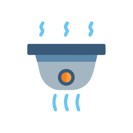 Abstract flat icon of hot pot with steam designのイラスト素材