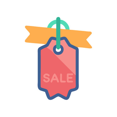 Flat design sale tag with ribbon banner illustrationのイラスト素材