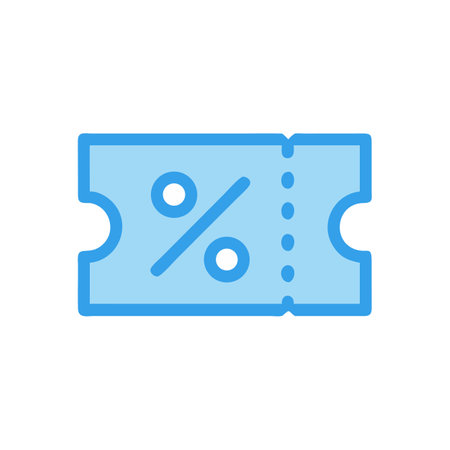 Pale blue discount coupon with percentage symbol illustration vectorのイラスト素材