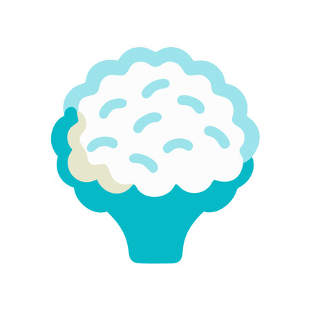 Flat illustration of cauliflower against a black backgroundのイラスト素材