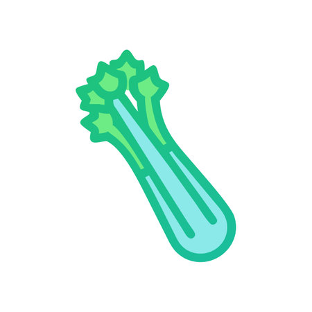 Stylized celery stalk on black background in vector artのイラスト素材