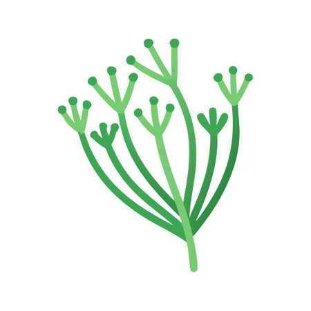 Green flat vector dill on the black backgroundのイラスト素材