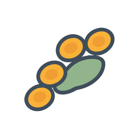 Vector illustration of seeds or cells in dark backdrop