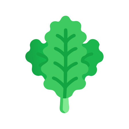 Isolated green leafy vegetable illustration against a black backgroundのイラスト素材