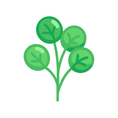 Stylized Green Leaf Plant Illustration Against Black Backgroundのイラスト素材