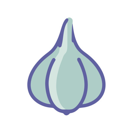 Simplified garlic bulb illustration against a dark background graphicのイラスト素材